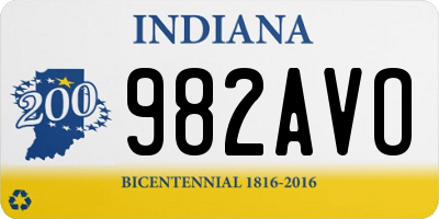 IN license plate 982AVO