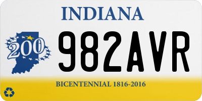 IN license plate 982AVR