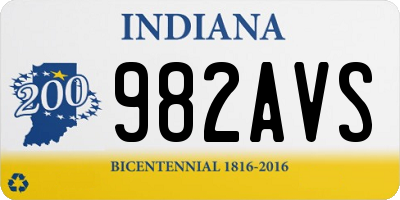 IN license plate 982AVS