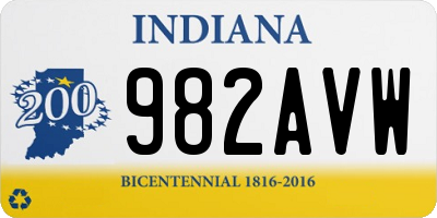 IN license plate 982AVW