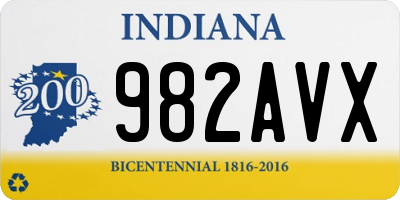 IN license plate 982AVX