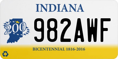 IN license plate 982AWF