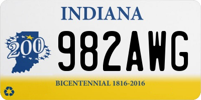 IN license plate 982AWG