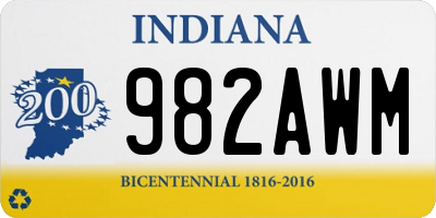 IN license plate 982AWM