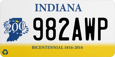 IN license plate 982AWP
