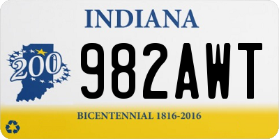 IN license plate 982AWT