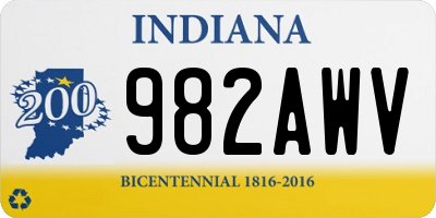 IN license plate 982AWV