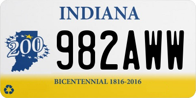 IN license plate 982AWW