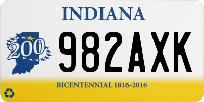 IN license plate 982AXK