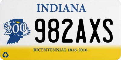 IN license plate 982AXS