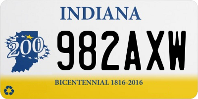 IN license plate 982AXW