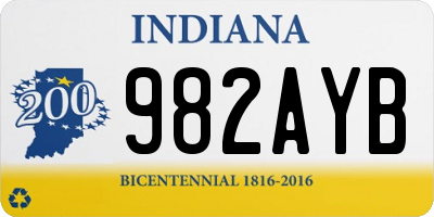 IN license plate 982AYB