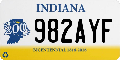 IN license plate 982AYF