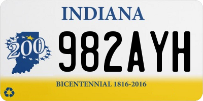 IN license plate 982AYH