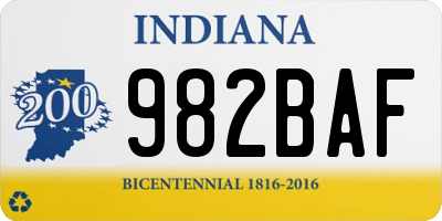 IN license plate 982BAF
