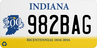 IN license plate 982BAG