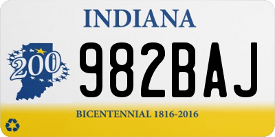 IN license plate 982BAJ