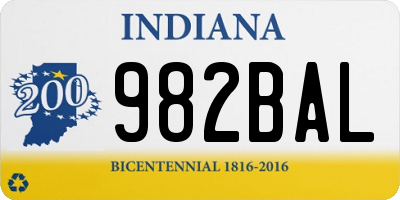 IN license plate 982BAL