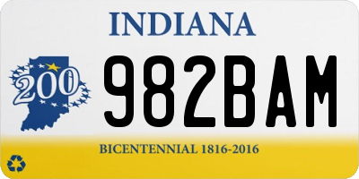 IN license plate 982BAM