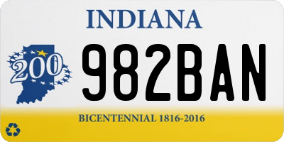 IN license plate 982BAN