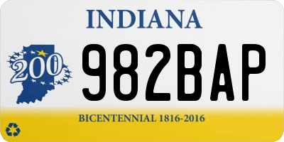 IN license plate 982BAP