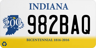 IN license plate 982BAQ