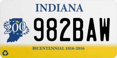 IN license plate 982BAW