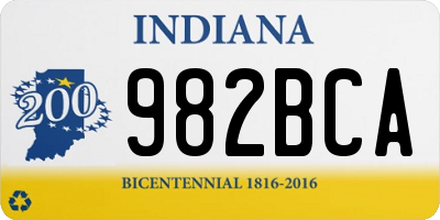 IN license plate 982BCA
