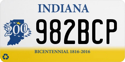 IN license plate 982BCP
