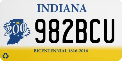 IN license plate 982BCU