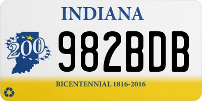 IN license plate 982BDB