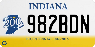 IN license plate 982BDN