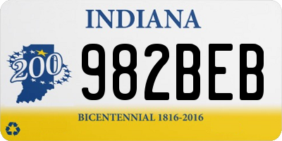 IN license plate 982BEB