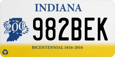 IN license plate 982BEK