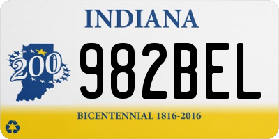 IN license plate 982BEL