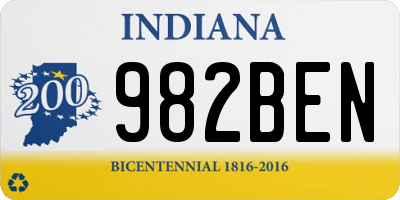IN license plate 982BEN