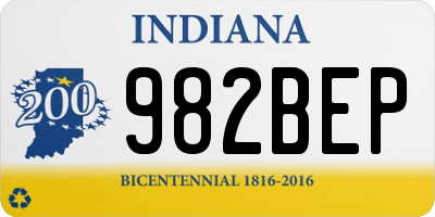 IN license plate 982BEP