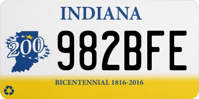 IN license plate 982BFE