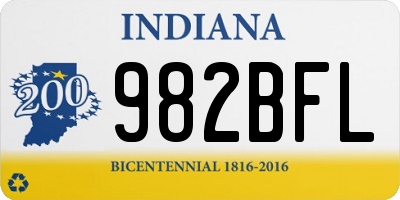 IN license plate 982BFL