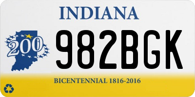 IN license plate 982BGK