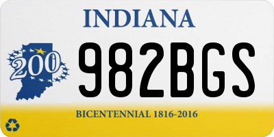 IN license plate 982BGS