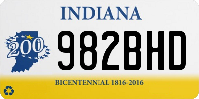 IN license plate 982BHD