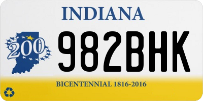 IN license plate 982BHK