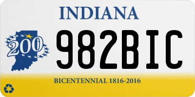 IN license plate 982BIC