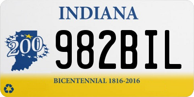 IN license plate 982BIL