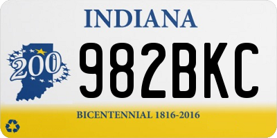 IN license plate 982BKC