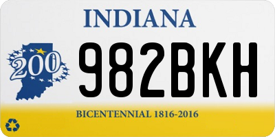 IN license plate 982BKH