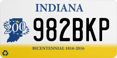 IN license plate 982BKP