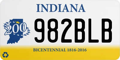IN license plate 982BLB