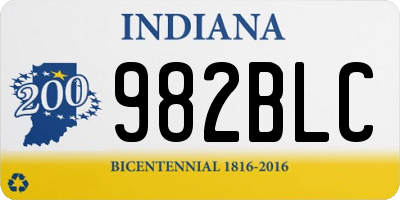 IN license plate 982BLC